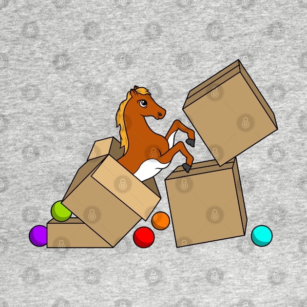 Little horse is jumping out of a box by Markus Schnabel